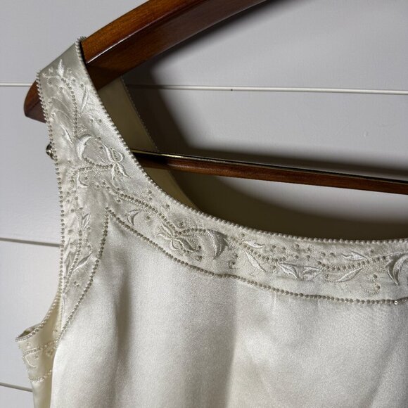 Ann Taylor Silk Ivory w/ Embellishments Shantung Jacket Sz 12/Tank Sz 10 Set - Picture 14 of 14